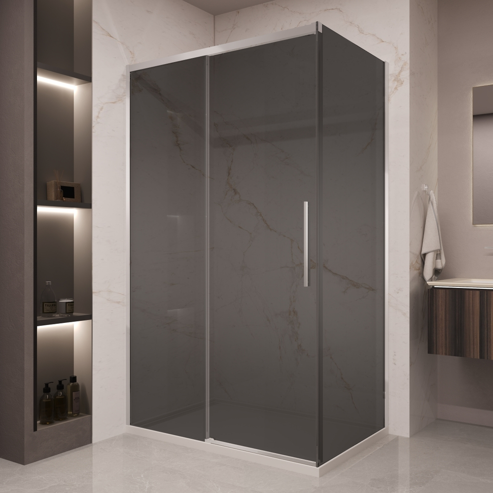 Душевой уголок Stella VSR-1ST9012CG, 1200*900, хром, стекло тонированное