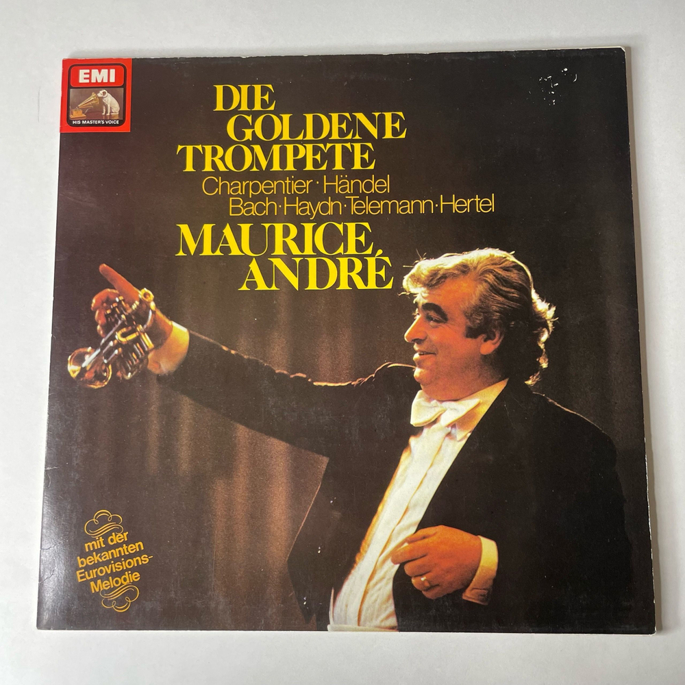 Винтажная виниловая пластинка LP Maurice Andre, Mark Carpentier, Georg F. Handel Гендель, J. S. Bach Бах, M. Haydn Гайдн, Goldene Trompete (Германия 1984) Quadraphonic