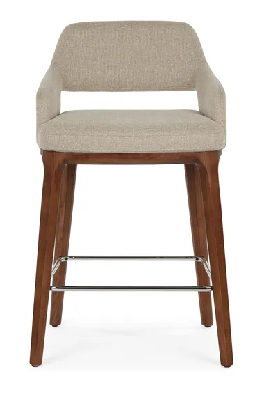 Полубарный стул Lord 65 см, бежевая обивка, ножки орех