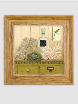 Картина настенная интерьерная в раме "под дерево" 26*26 см