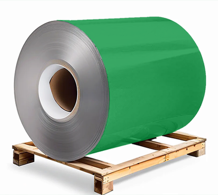 Сталь оцинкованная 0,5х1250х3000 мм RAL 6037 зеленый  Грунт обр.стороны / защ.пленка
