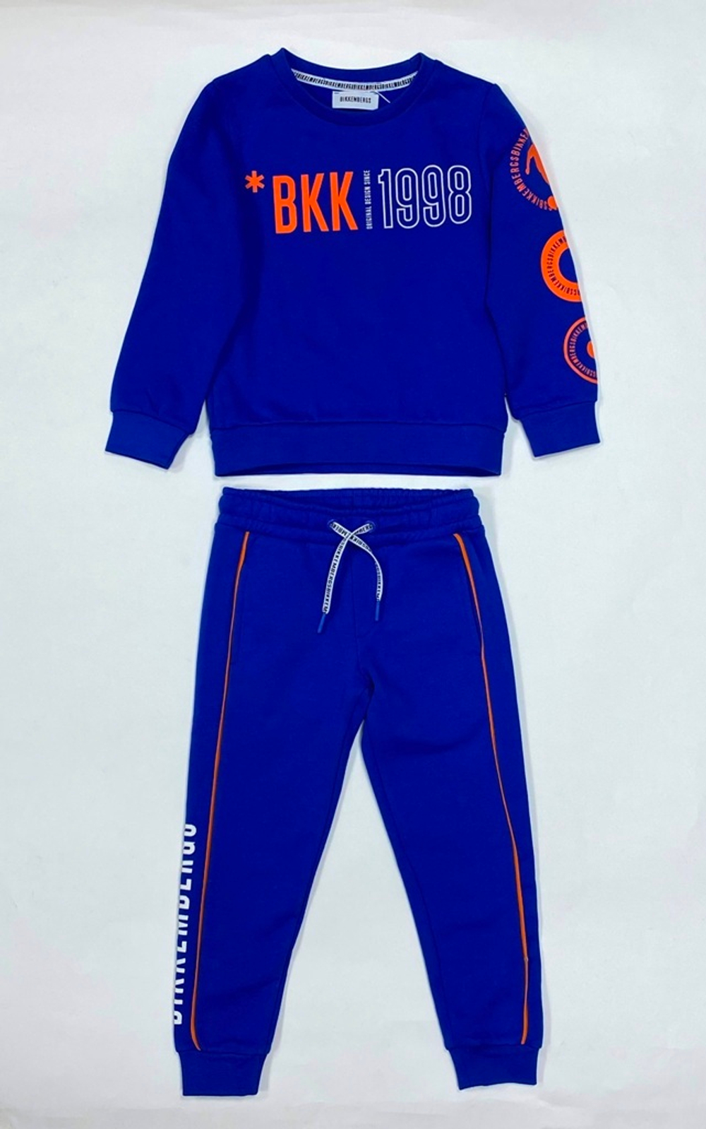 Свитшот + брюки трикотажные BIKKEMBERGS Ярко-синий/Оранжевая отделка/Оранжево-белый термопринт (Мальчик)