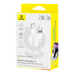 USB-A - Lightning Кабель Baseus Display 2 Charging+Data 2.4A 1-2m - Moon White