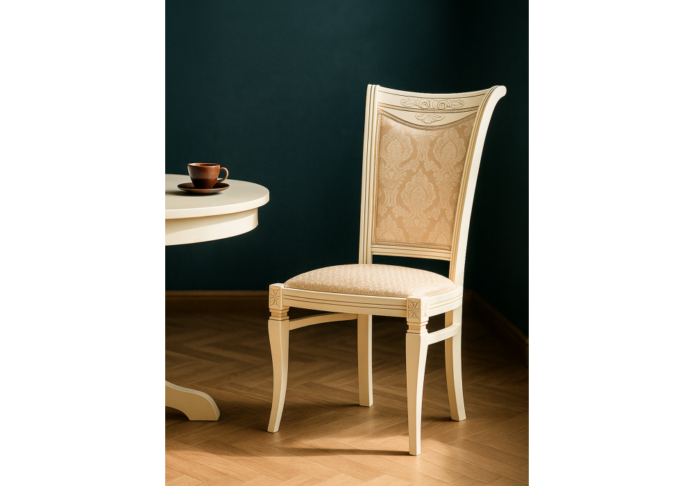 Стул деревянный Woodville Mariano линур блекл комби, слоновая кость
