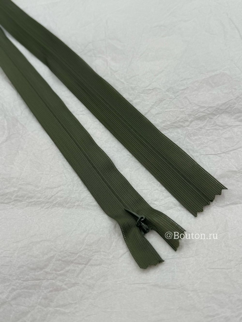 Молния потайная темный хаки