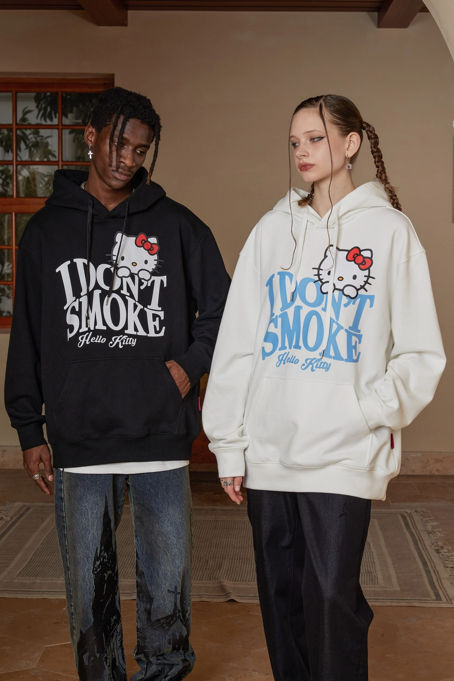 [FROM MOSCOW] Худи DONSMOKE x Hello Kitty "Curved Logo" Oversized Hoodie