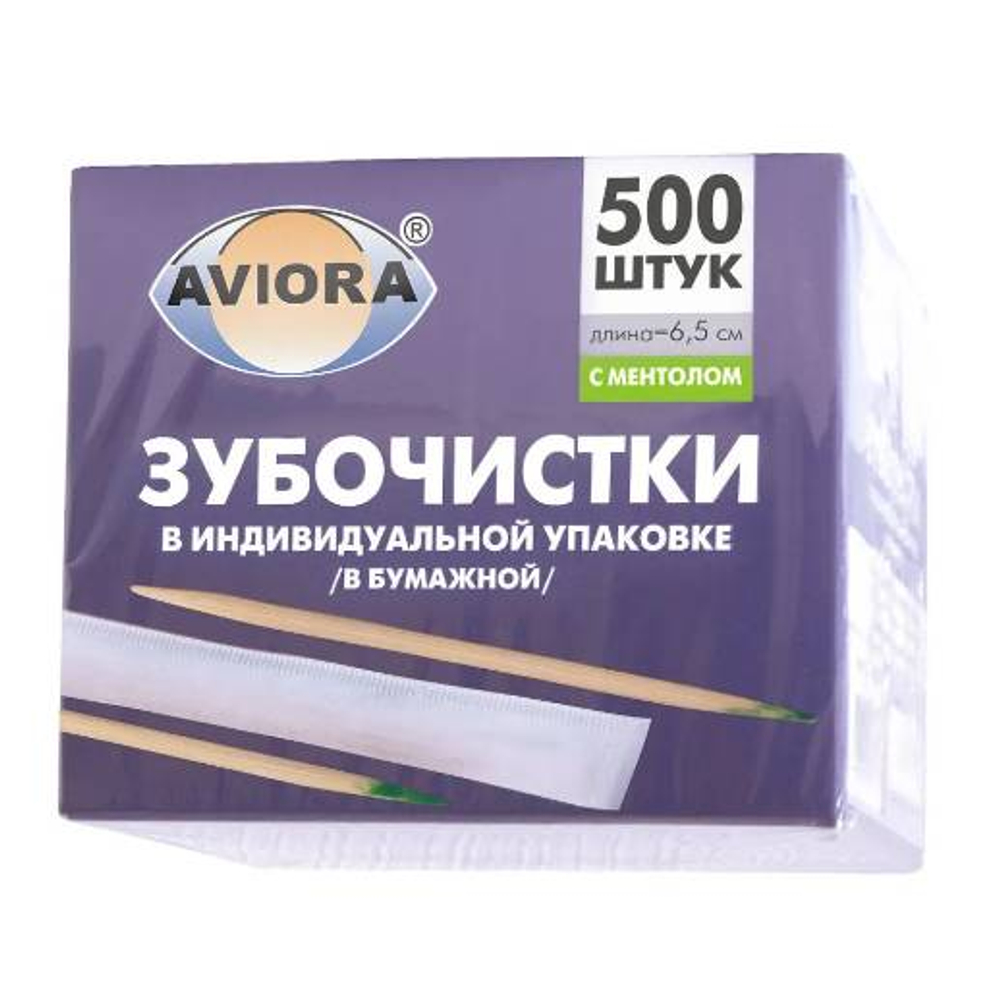 Зубочистки в инд Бумага .уп/ 500шт МЕНТОЛ АВИОРА