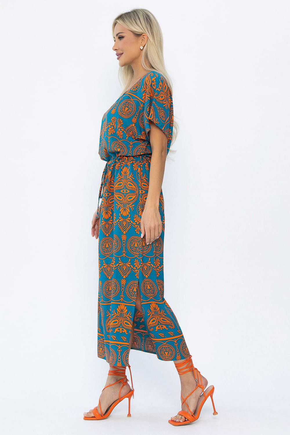 Платье Вистерия (лазурно-оранжевое) П13908-5М LT Collection