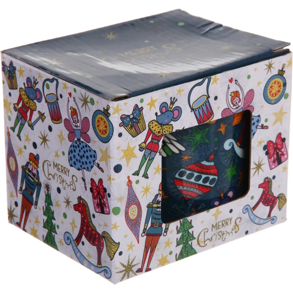 Кружка керамическая 400мл «Новогодний калейдоскоп» в подарочной коробке