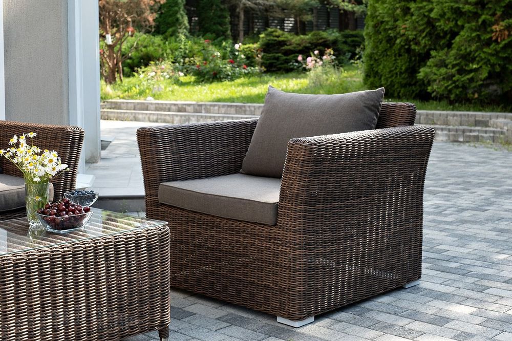 "Капучино Сингл" лаунж-зона из искусственного ротанга, цвет коричневый