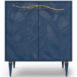 Комод Арт Колор leaves Классик Голд с 2 полками Королевский синий