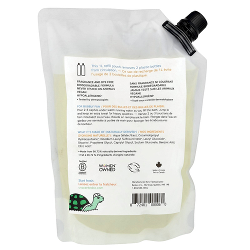 The Unscented Company, Kids, Big Bubble Bath, Refill, без отдушек, 1 л (33,8 жидк. Унции)