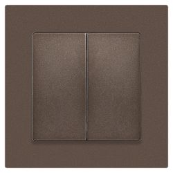 Переключатель Intro Accent 6-107-08 двойной, 10А-250В, IP20, СУ, AL/CU, бронза