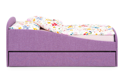 Детская мягкая кровать с ящиком Бельмарко Letmo черничный мусс рогожка