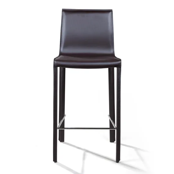 Полубарный стул Barrie 65 см коричневая кожа