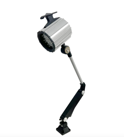 Станочный светодиодный светильник на гибкой ножке с винтовым основанием 220В — LED лампа местного освещения для станков с выключателем 9Вт, 900Лм, 5500К, 220В, IP65