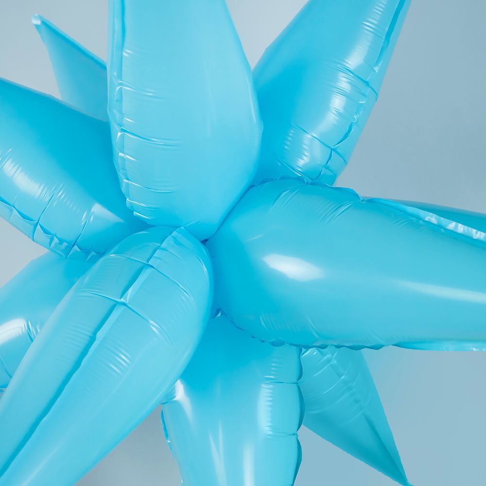 Шар 3D (26''/66 см) Звезда, Составная, Светло-голубой, Макарунс, 1 шт. в уп.