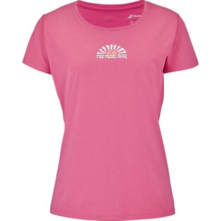 Женская теннисная футболка Babolat Exercise Message - sun kissed coral