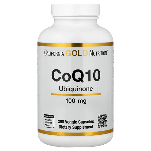 California Gold Nutrition, коэнзим Q10, убихинон класса USP, 100 мг, 360 растительных капсул