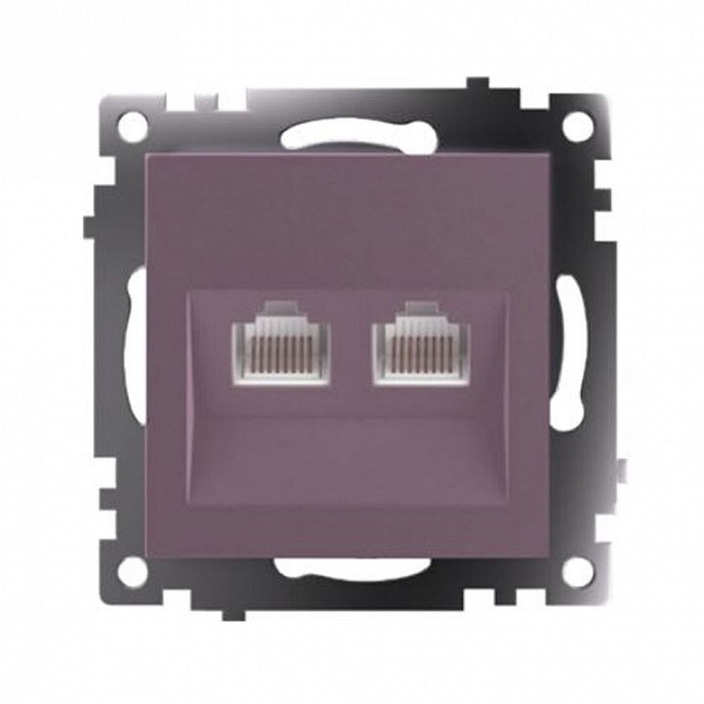 Розетка двойная Ethernet RJ-45 без рамки Stekker Катрин 50006