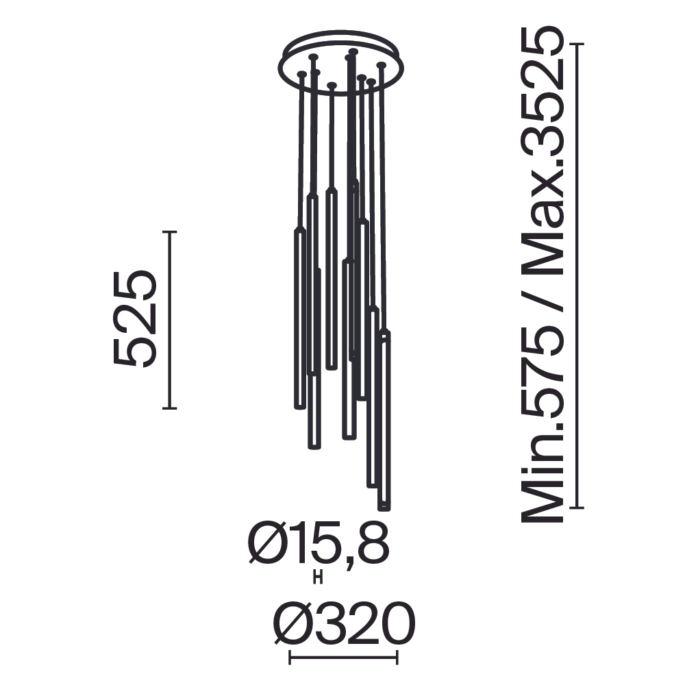 Подвесной светильник Maytoni MOD236PL-L54BS3K
