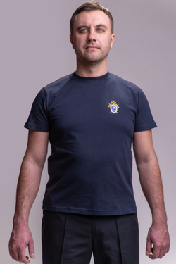 Футболка мужская СК  (термопечать, темно-синий)