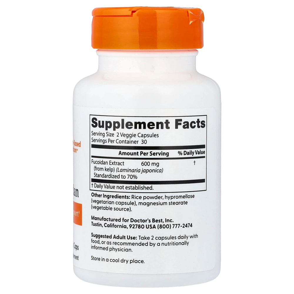 Doctor's Best, фукоидан, 60 растительных капсул (300 мг в капсуле)