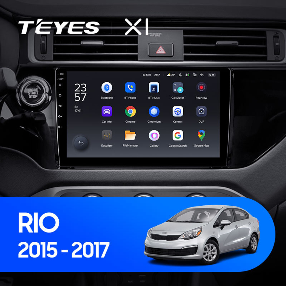Teyes X1 9"для KIA Rio 2015-2017 (прав)