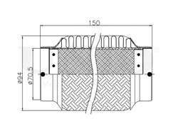 Гофра глушителя 70x150 мм InnerBraid UNIO EXP-70150