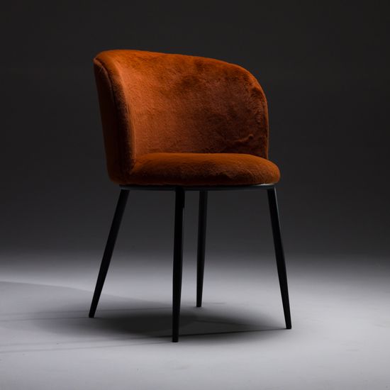 Обеденный стул Gerta терракотовый нежный мех