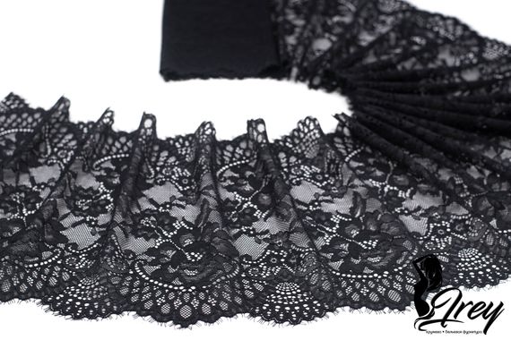 03-72 Кружево эластичные реснички 22 см, черный 170