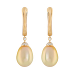 Серьги с Золотым Морским Жемчугом и Бриллиантами, Е0143-4/5