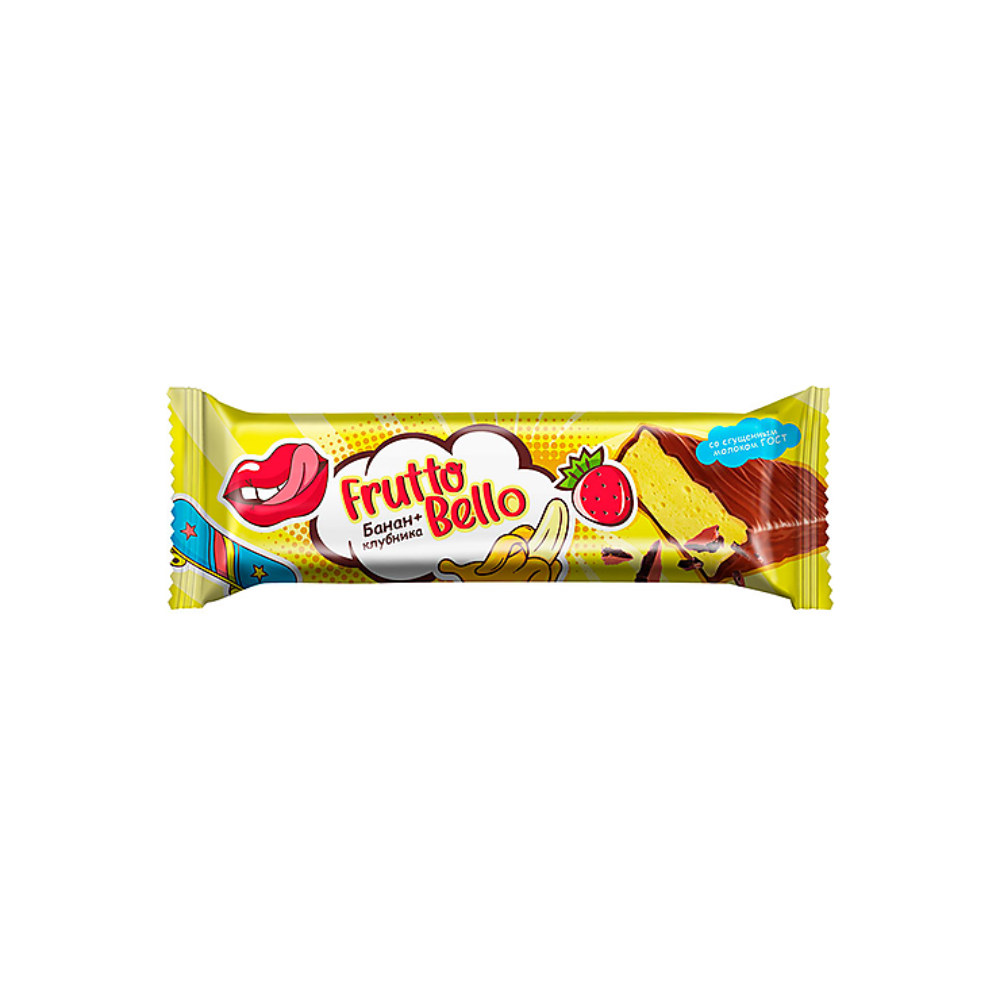 Батончик суфле Frutto Bello клубника-банан 35 гр