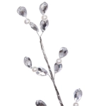 Ветка декоративная «Сказочные блики» 70 см, Серебро