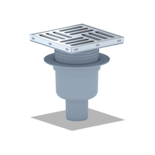 50 трап с вертик. спуском, рег решетка 150х150 нерж, СУХОЙ АНИ пласт TQ5712