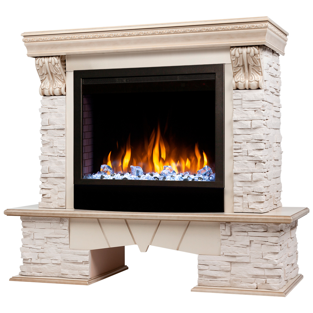 Каминокомплект Real Flame Rockland Lux 25/25,5 WT с очагом Saphir 25,5