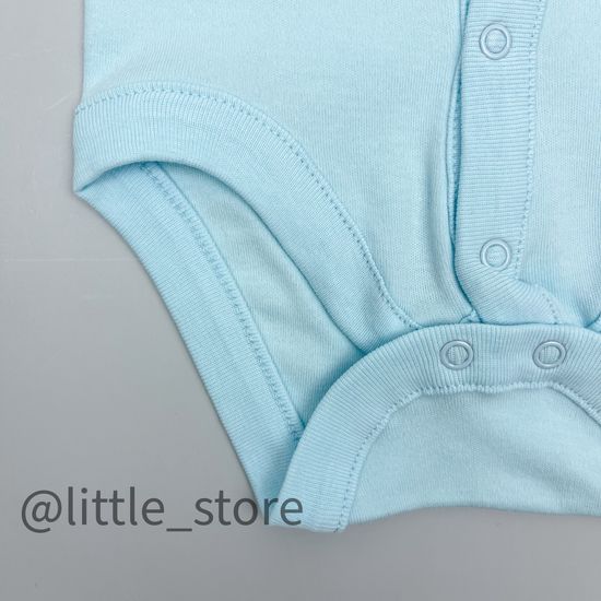 Боди хлопковое "Веселое сафари" голубая вода (короткий рукав)