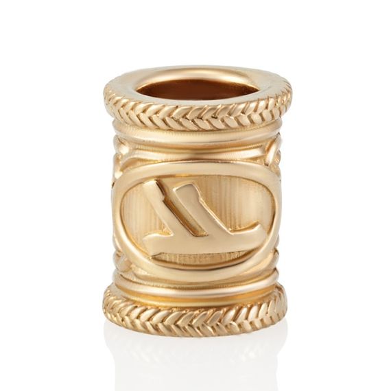 Шарм «Руна Феху» из серебра с позолотой, вид спереди