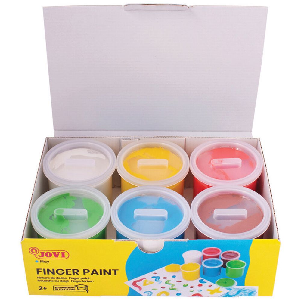 Краски пальчиковые JOVI (Испания), 6 цветов по 125 мл, на водной основе, в баночках, 560/S