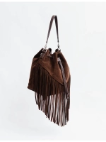 сумка через плечо тоут средняя натуральная замша