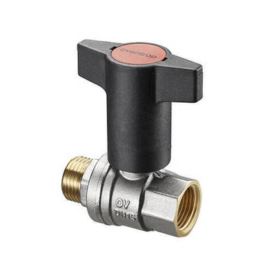 Кран шаровой полнопроходной Oventrop Optibal - 3/4" (ВР/НР, PN16, Tmax 100°C, ручка-маховик черная)