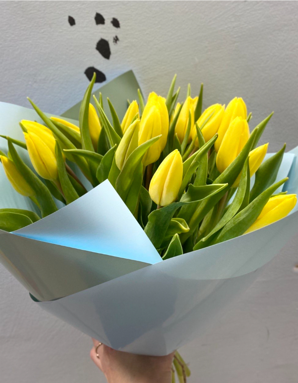 Букет из 25 жёлтых тюльпанов Стронг Голд