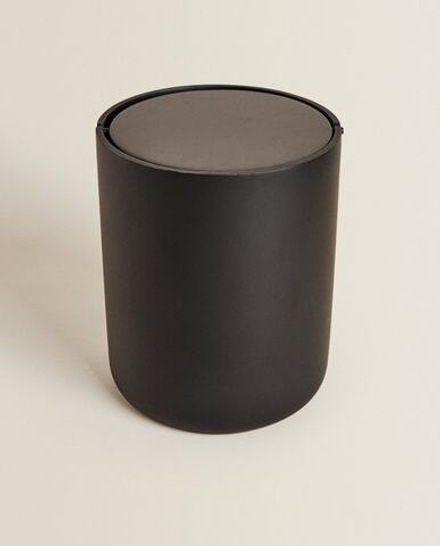 ZARA HOME КОРЗИНА ДЛЯ БУМАГ ИЗ СМОЛЫ С КРЫШКОЙ, ЧЕРНЫЙ