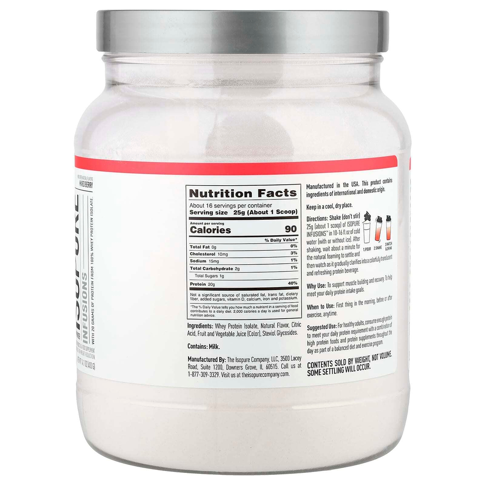 Isopure, Infusions, протеиновый порошок, ягодное ассорти, 400 г (14,1 унции)