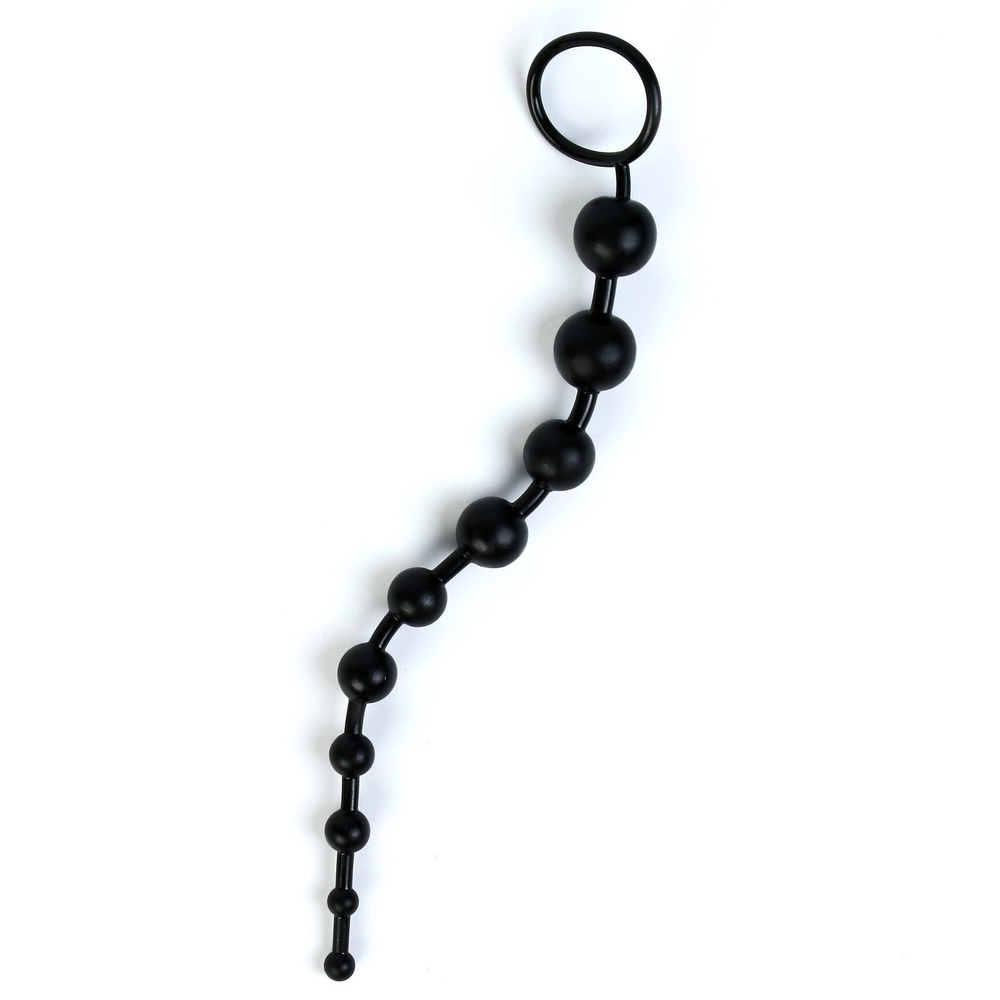 Черная анальная цепочка - 30 см. (Цвет: черный)