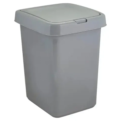 Контейнер для мусора Квадра с крышкой Push to Open 25л серый