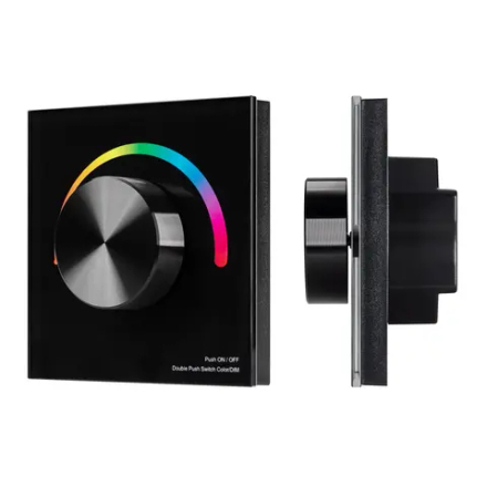 Панель SMART-P8-RGB-G-IN Black (12-24V, 3x4A, Rotary, 2.4G) (Arlight, IP20 Пластик, 5 лет) 033763
