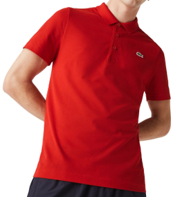 Мужское поло теннисное Lacoste SPORT Cotton Blend Ottoman Polo Shirt - red