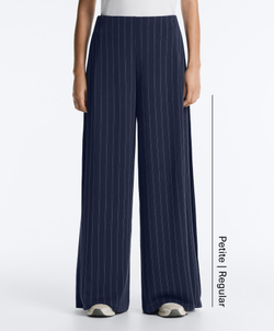 OYSHO Широкие брюки мягкие на ощупь с боковой складкой и модалом, синий