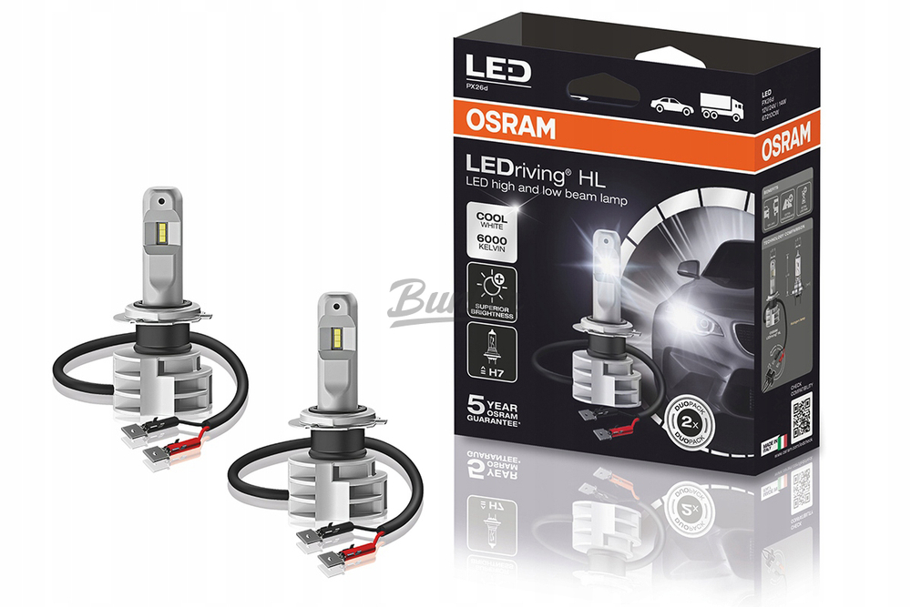 Лампа светодиодная 12/24V H7 14W PX26D OSRAM 2 шт.